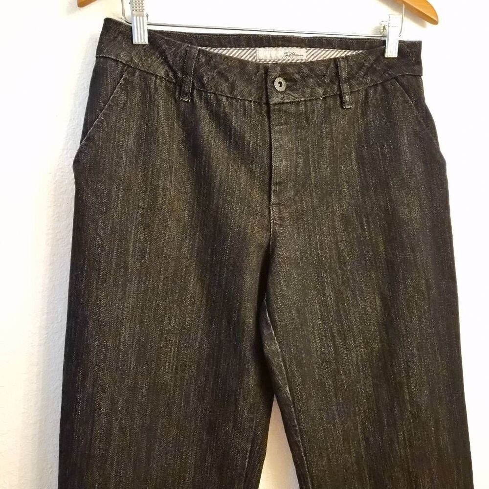 Chico's Platinum Black Jeans: Stretchy Comfy: Wide Leg Nautical Coastal: 1.5